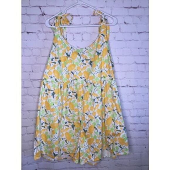 Bright & Beautiful Women’s Plus Yellow Floral Jumpsuit Romper Sz 14 - Picture 8 of 8